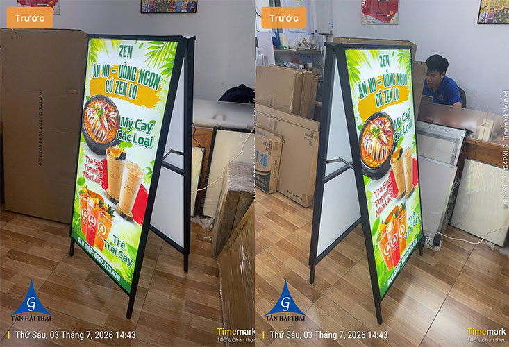 Tranh điện chân đứng chữ A 60x120cm hai mặt 2